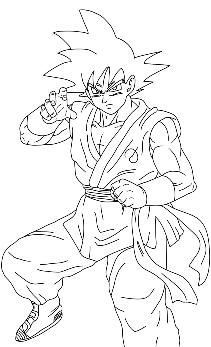 Goku Super Saiyan Coloring Pages Free Printable 46