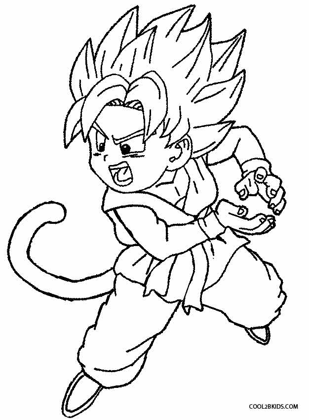 Goku Super Saiyan Coloring Pages Free Printable 47