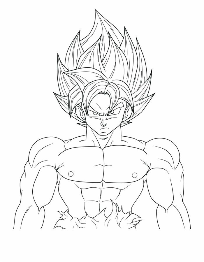 Goku Super Saiyan Coloring Pages Free Printable 49