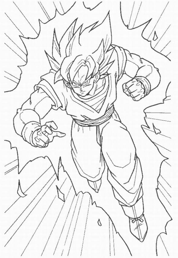 Goku Super Saiyan Coloring Pages Free Printable 53