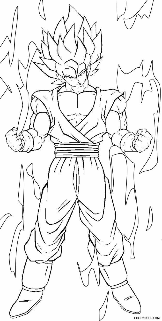 Goku Super Saiyan Coloring Pages Free Printable 56