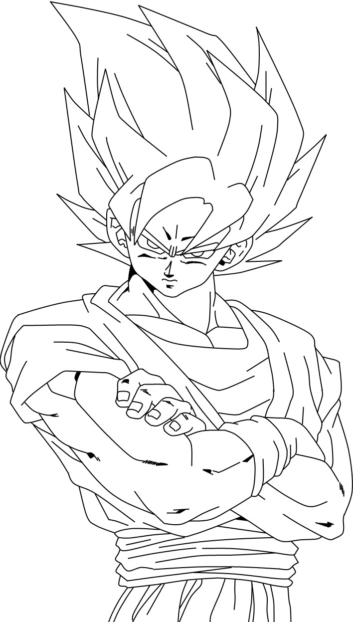 Goku Super Saiyan Coloring Pages Free Printable 58