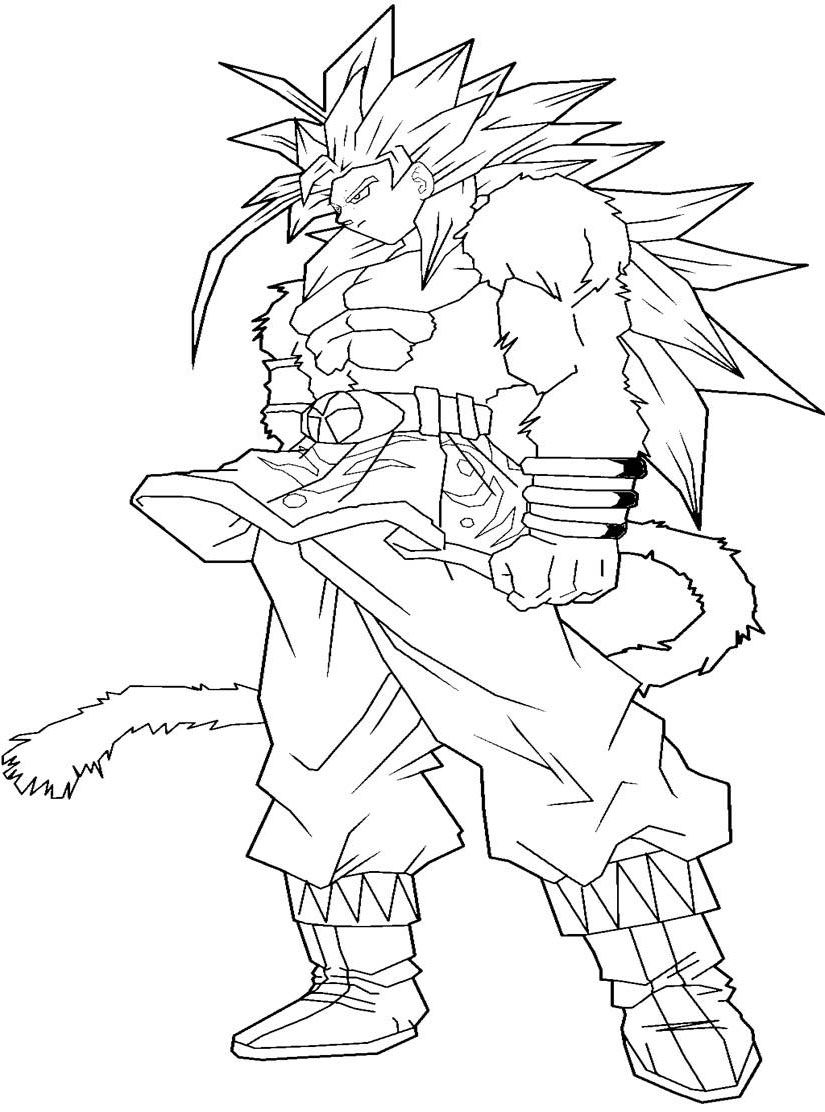 Goku Super Saiyan Coloring Pages Free Printable 63