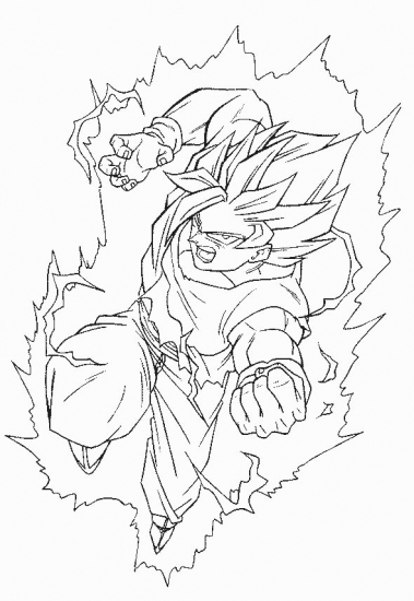 Goku Super Saiyan Coloring Pages Free Printable 66