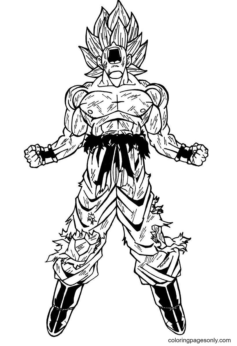 Goku Super Saiyan Coloring Pages Free Printable 70