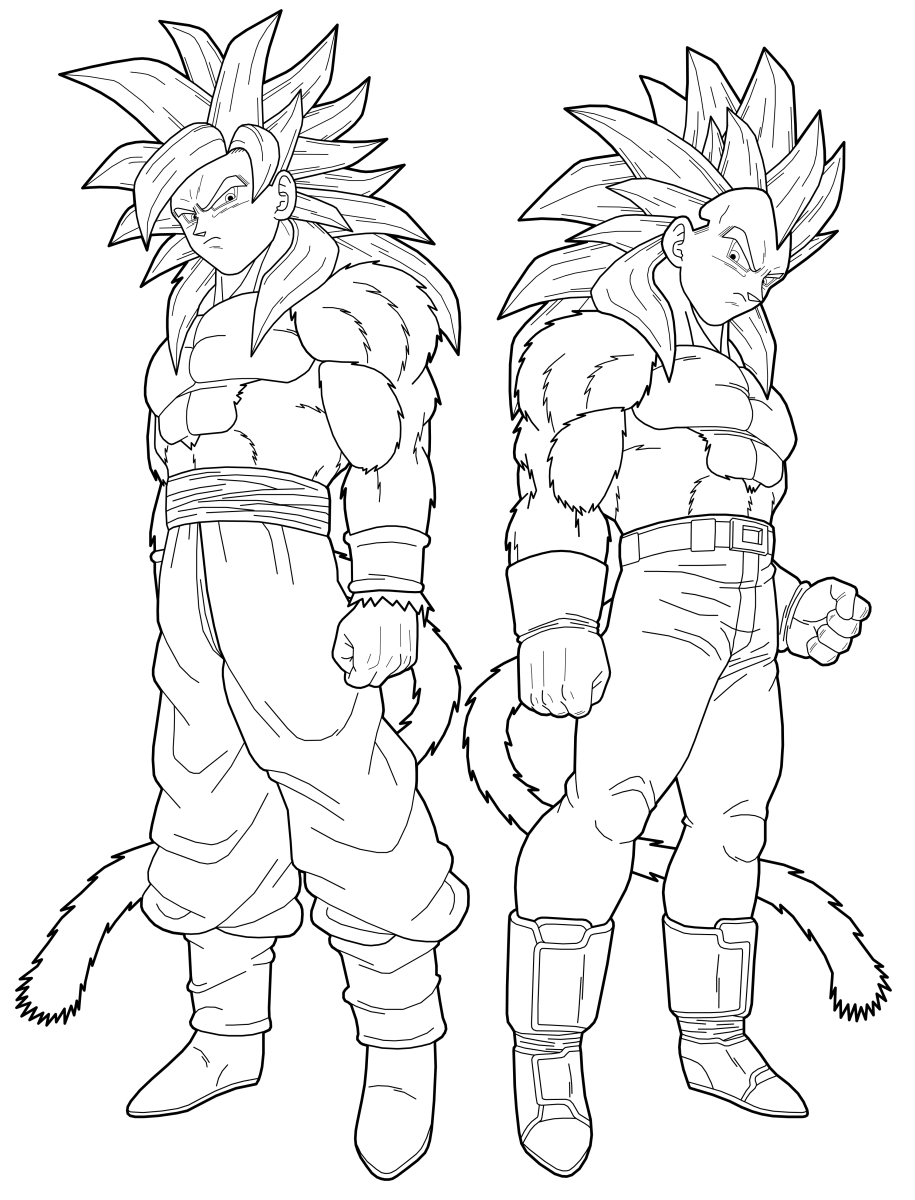 Goku Super Saiyan Coloring Pages Free Printable 72