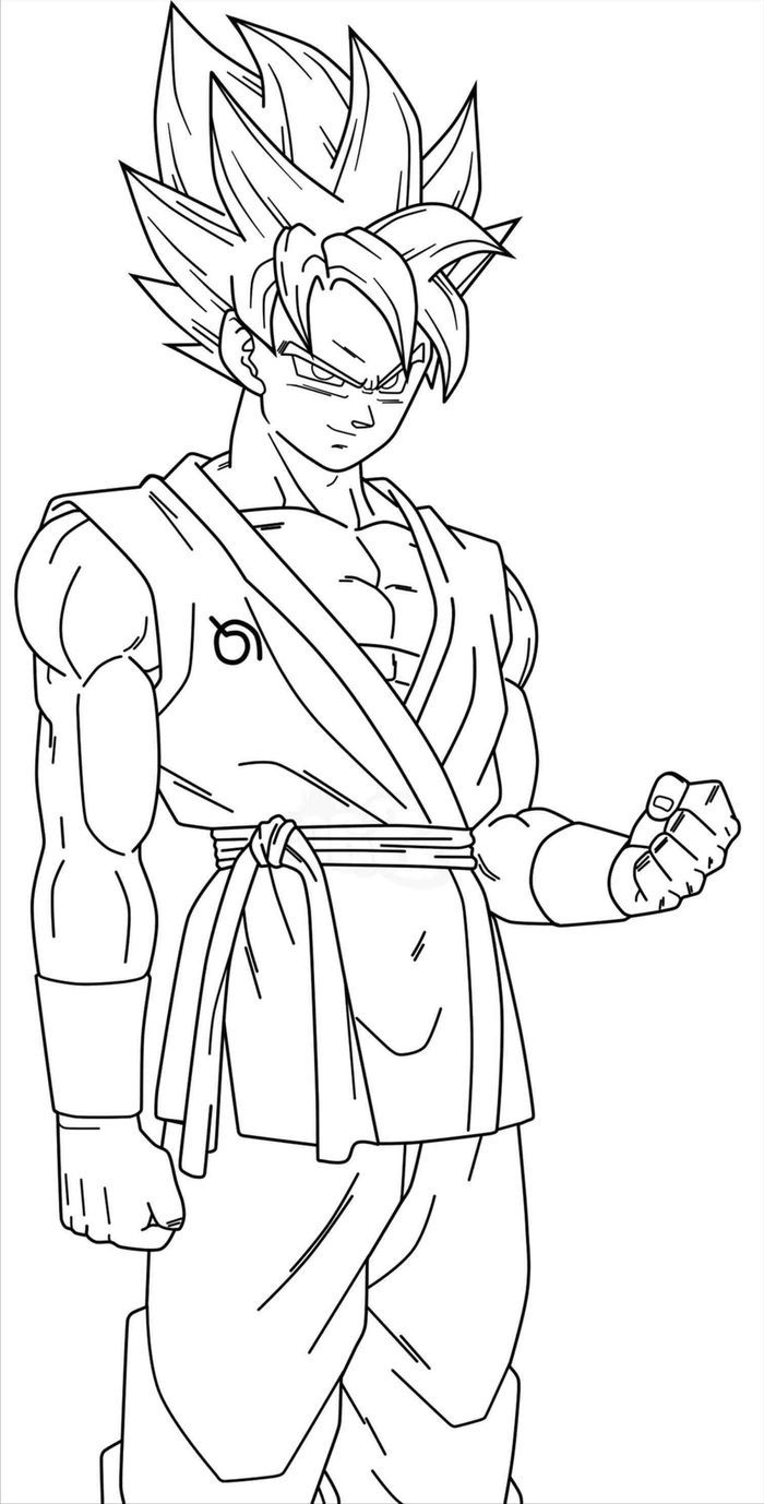 Goku Super Saiyan Coloring Pages Free Printable 77