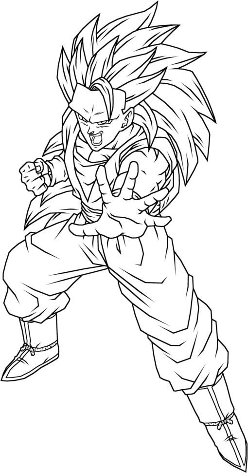 Goku Super Saiyan Coloring Pages Free Printable 79