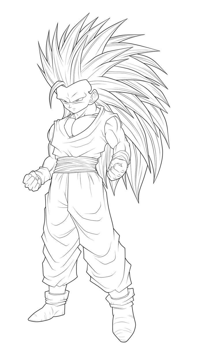 Goku Super Saiyan Coloring Pages Free Printable 80