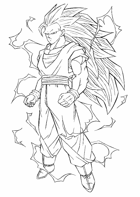 Goku Super Saiyan Coloring Pages Free Printable 81