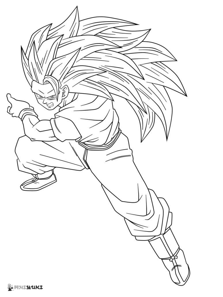 Goku Super Saiyan Coloring Pages Free Printable 85