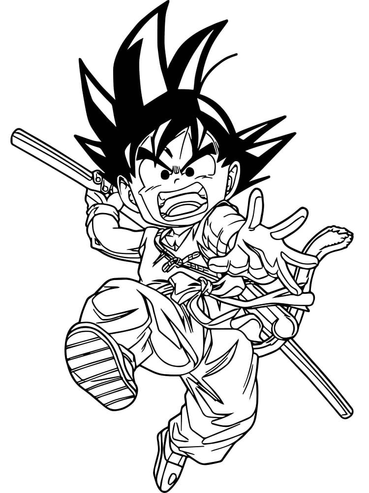 Goku Super Saiyan Coloring Pages Free Printable 87