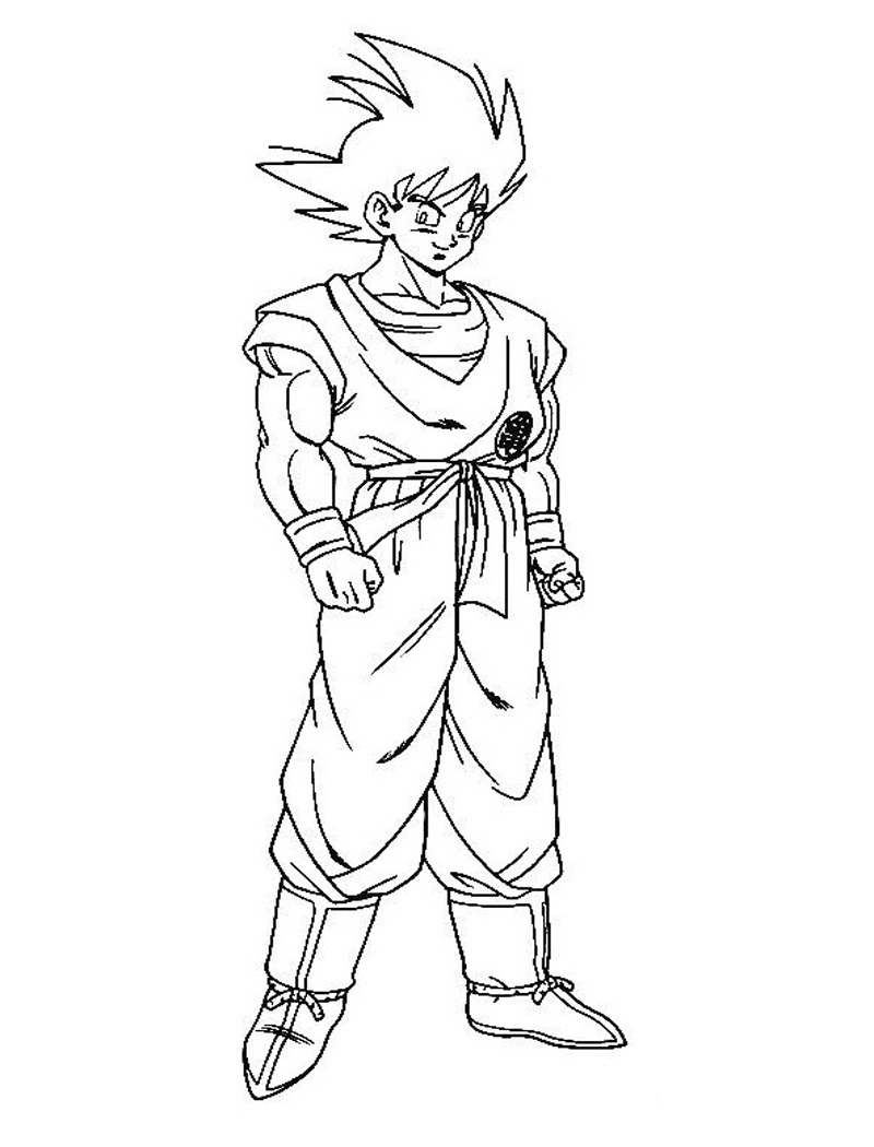 Goku Super Saiyan Coloring Pages Free Printable 89