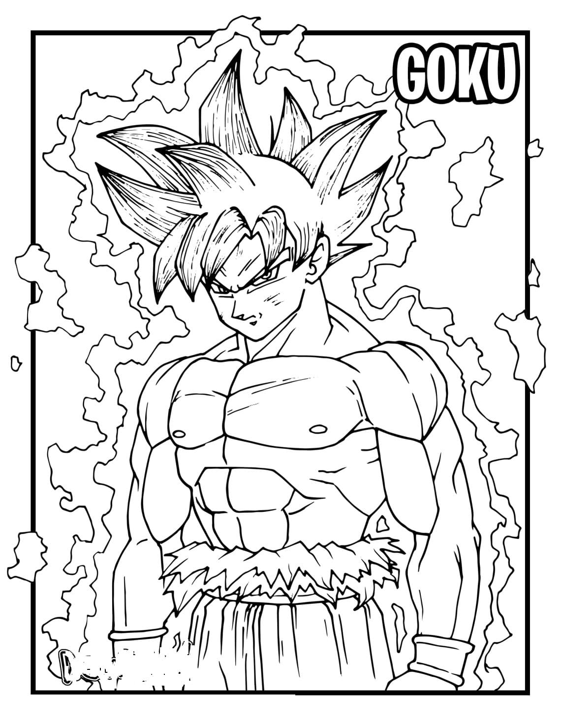 Goku Super Saiyan Coloring Pages Free Printable 91