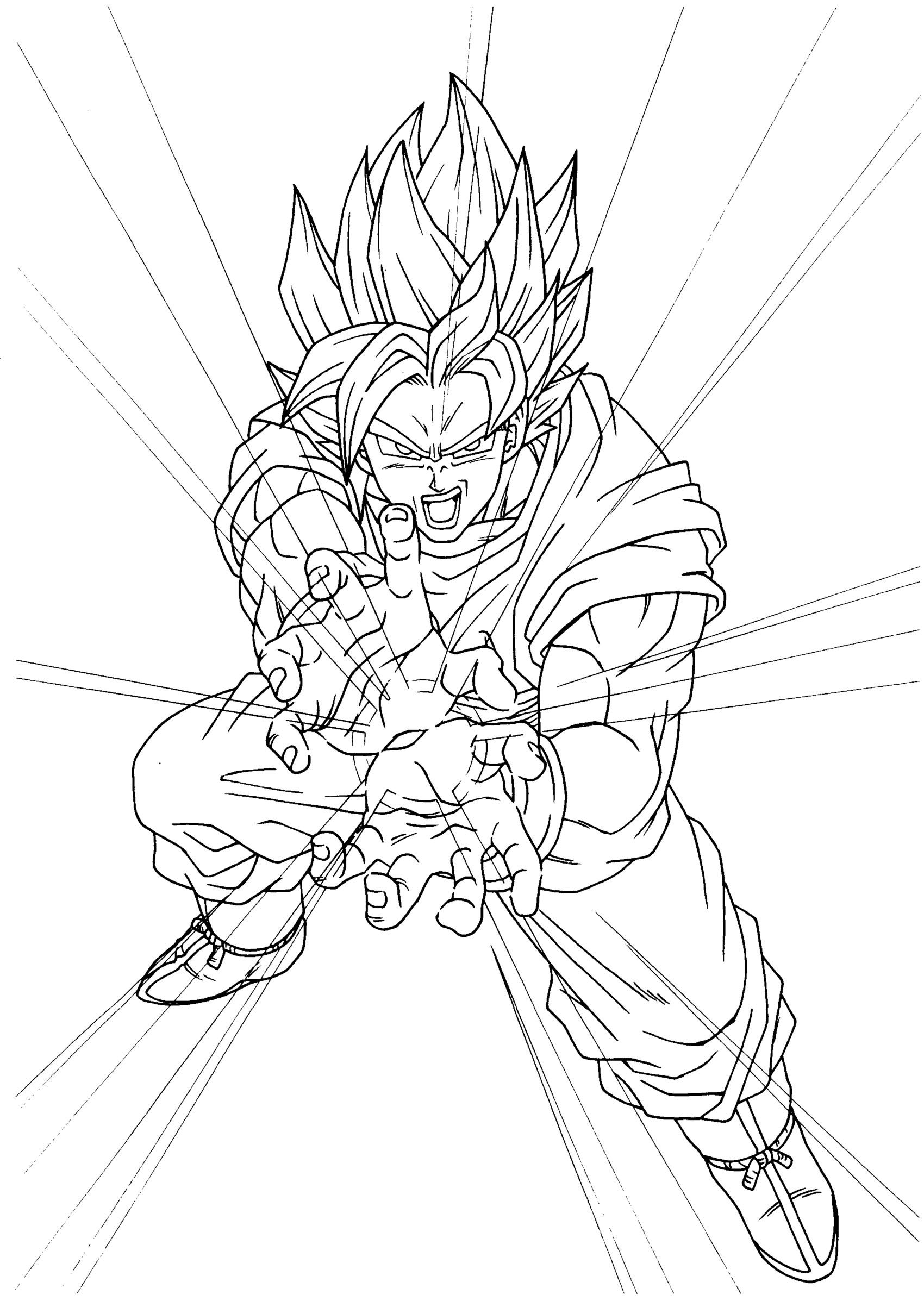 Goku Super Saiyan Coloring Pages Free Printable 92