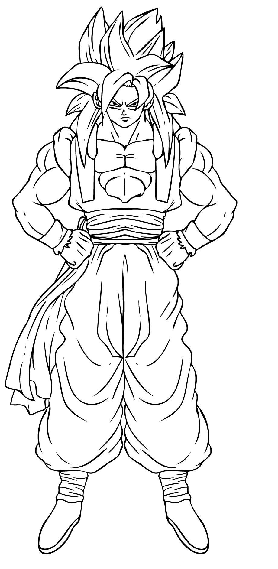 Goku Super Saiyan Coloring Pages Free Printable 93