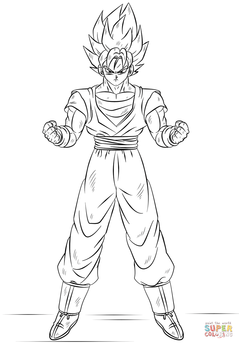 Goku Super Saiyan Coloring Pages Free Printable 95