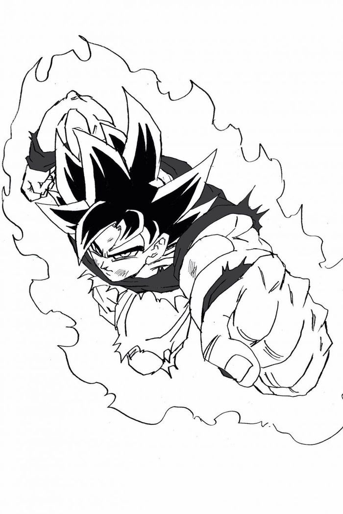 Goku Super Saiyan Coloring Pages Free Printable 97