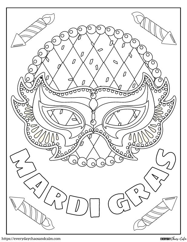 Mardi Gras Coloring Pages FREE Printable 15