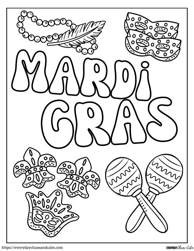 Mardi Gras Coloring Pages FREE Printable 20