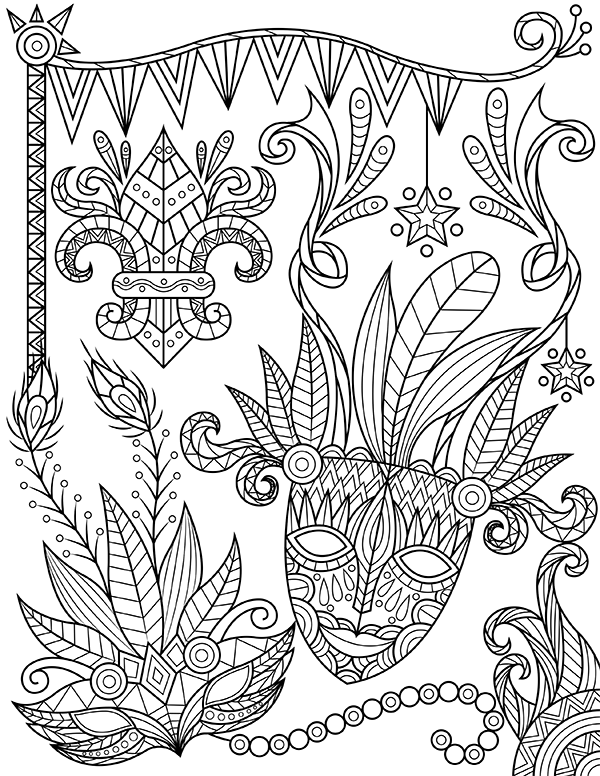 Mardi Gras Coloring Pages FREE Printable 22