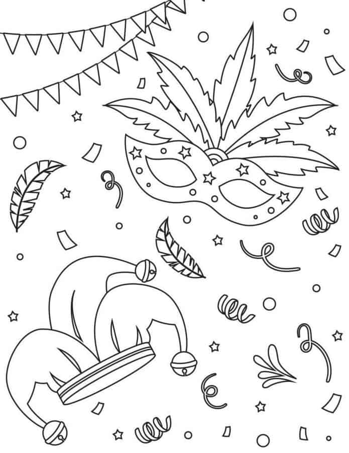 Mardi Gras Coloring Pages FREE Printable 31