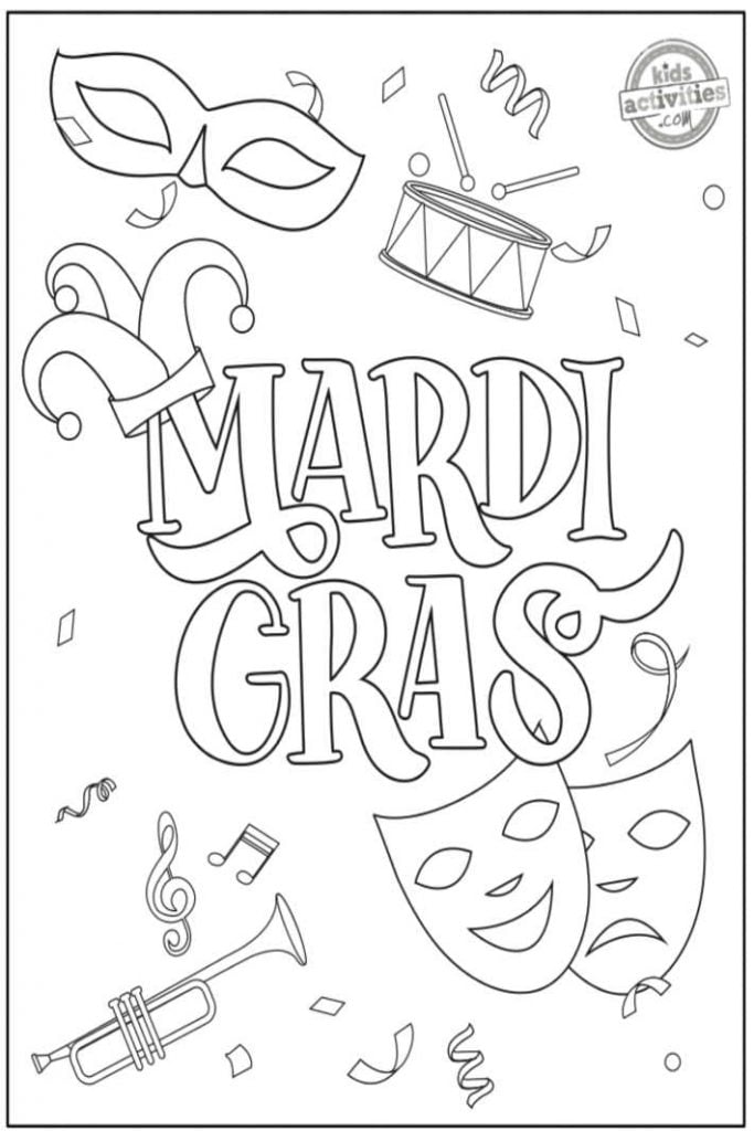 Mardi Gras Coloring Pages FREE Printable 4