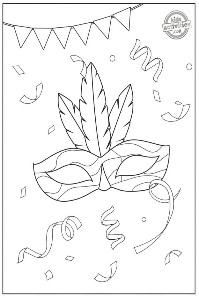 Mardi Gras Coloring Pages FREE Printable 43