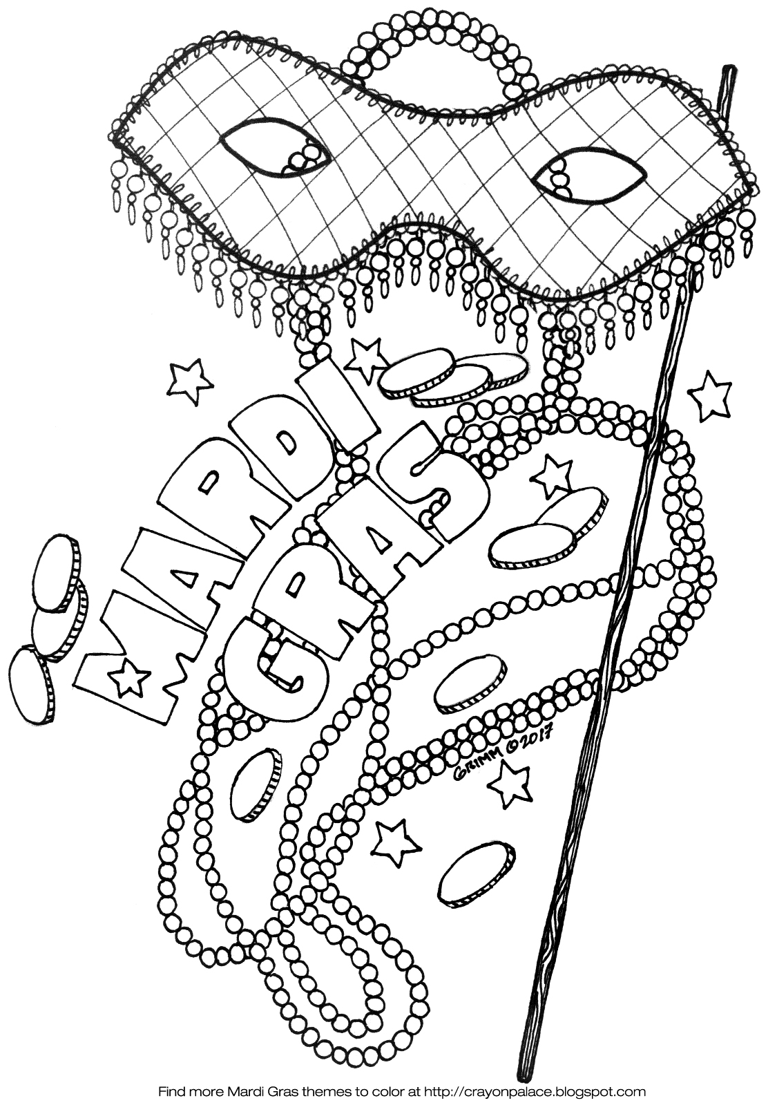 Mardi Gras Coloring Pages FREE Printable 8