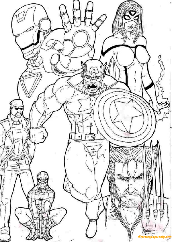 Marvel Avengers Coloring Pages Printable 132