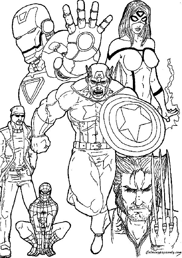 Marvel Avengers Coloring Pages Printable 49