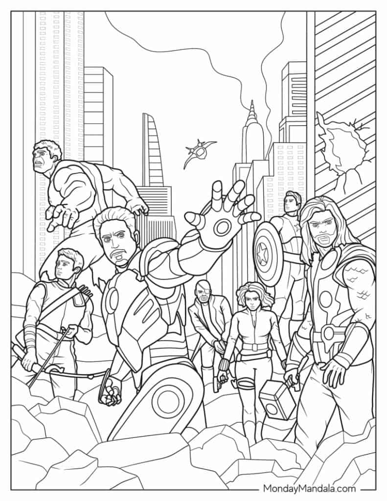 Marvel Avengers Coloring Pages Printable 57