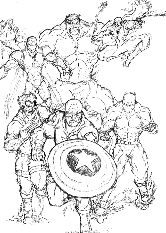 Marvel Avengers Coloring Pages Printable 71