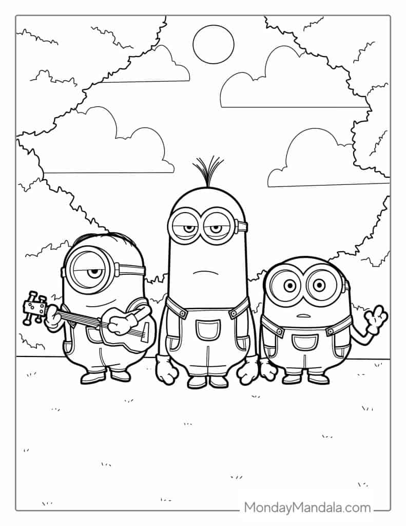 Minion Movie Coloring Pages Free Printable 112