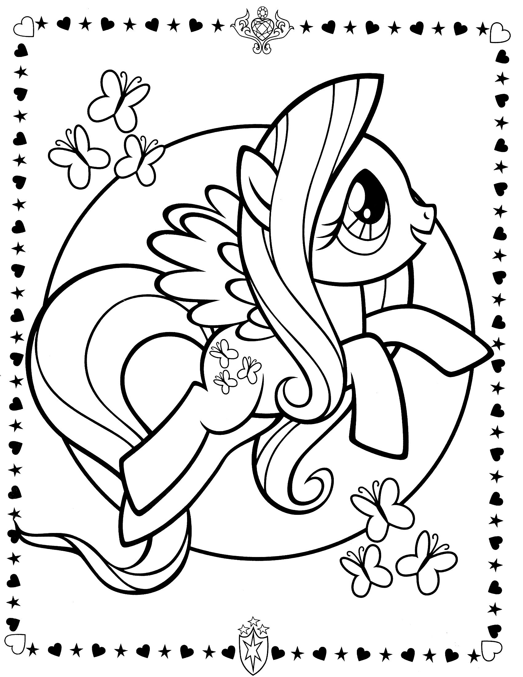 My Little Pony Coloring Pages Fluttershy 2