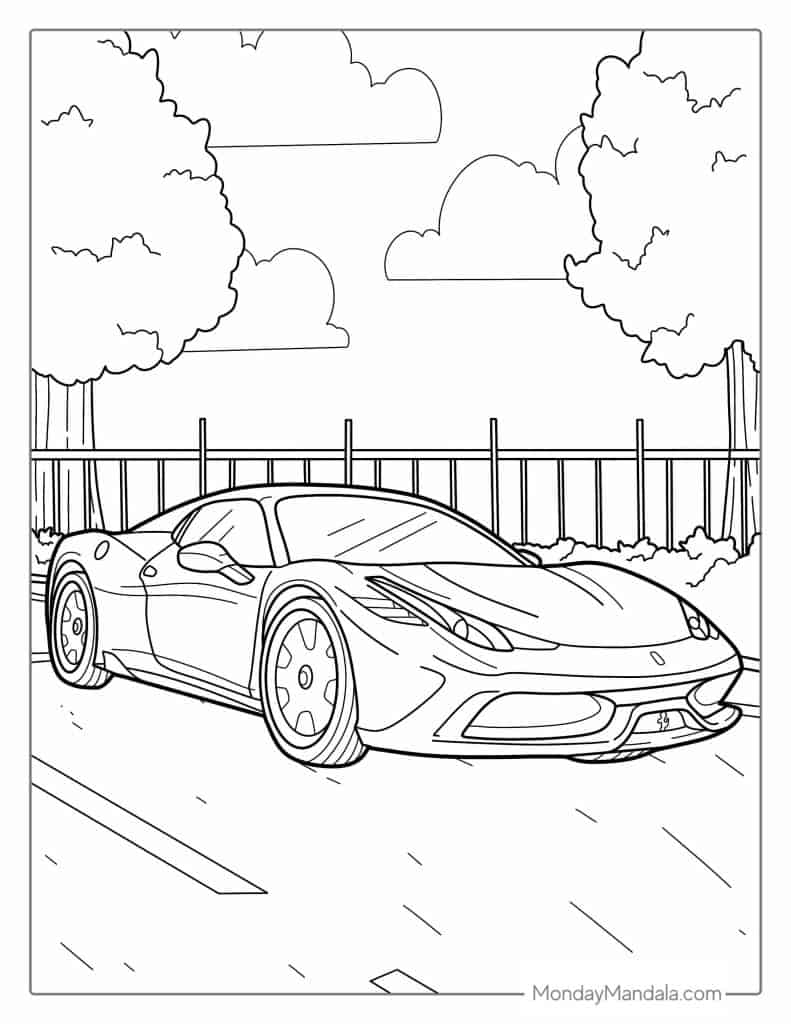 Popular Car Coloring Pages for Kids 4