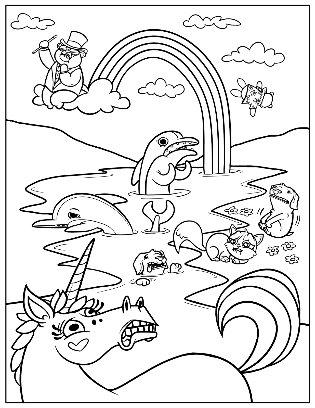 Rainbow Coloring Pages Kids FREE Printable 112