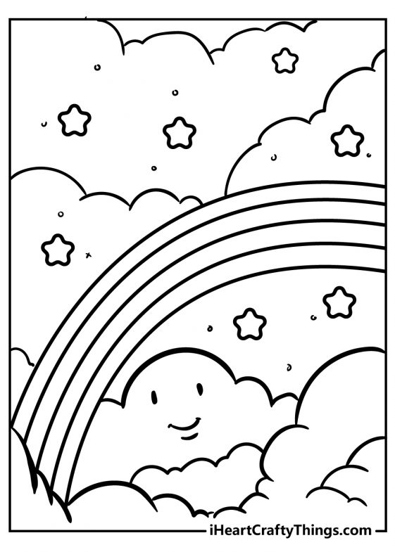 Rainbow Coloring Pages Kids FREE Printable 123