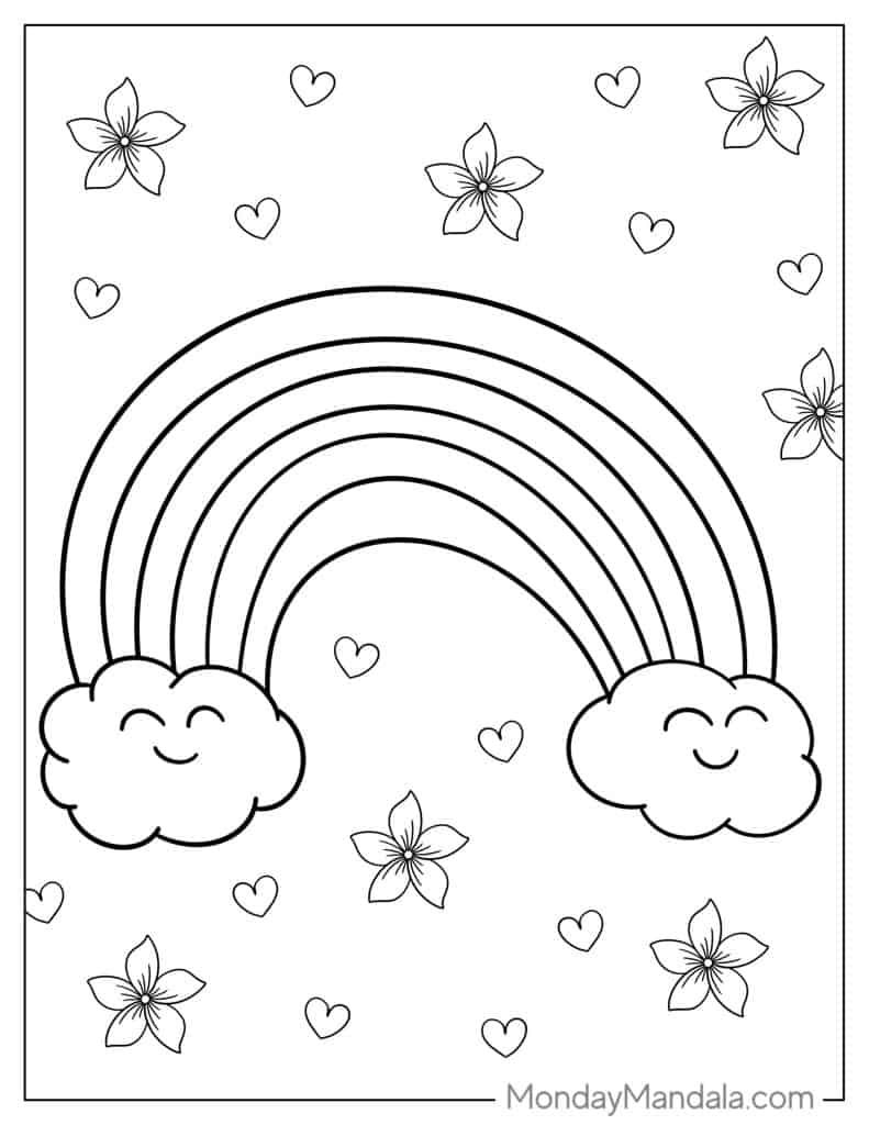 Rainbow Coloring Pages Kids FREE Printable 42