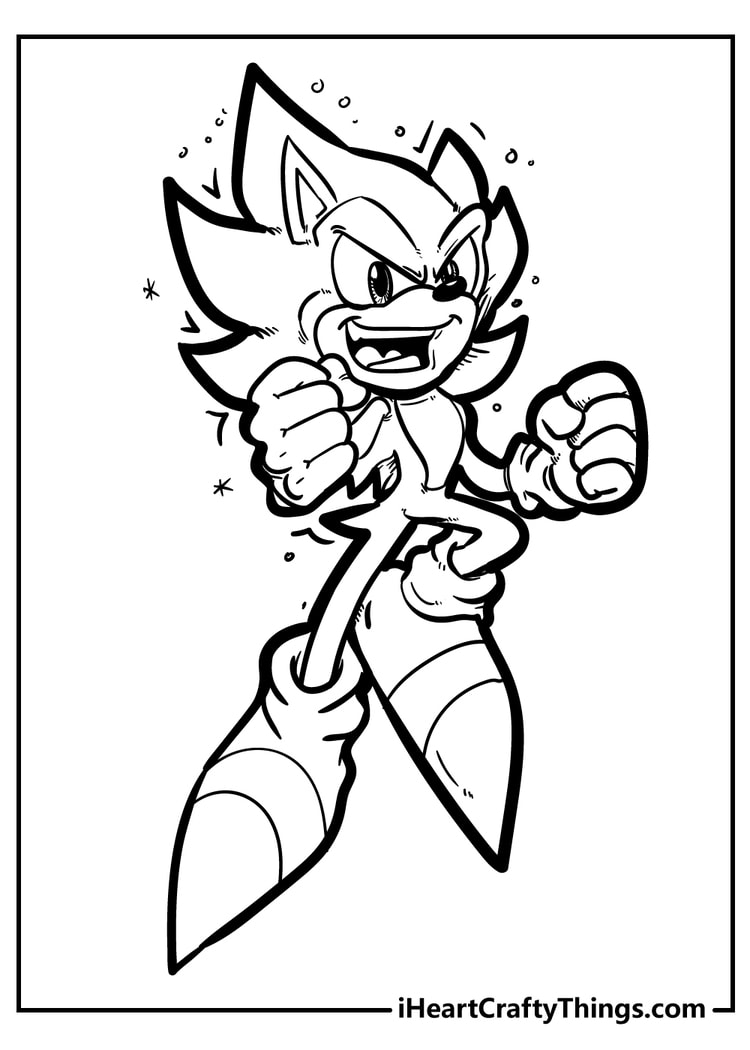 Super Sonic The Hedgehog Coloring Pages 17