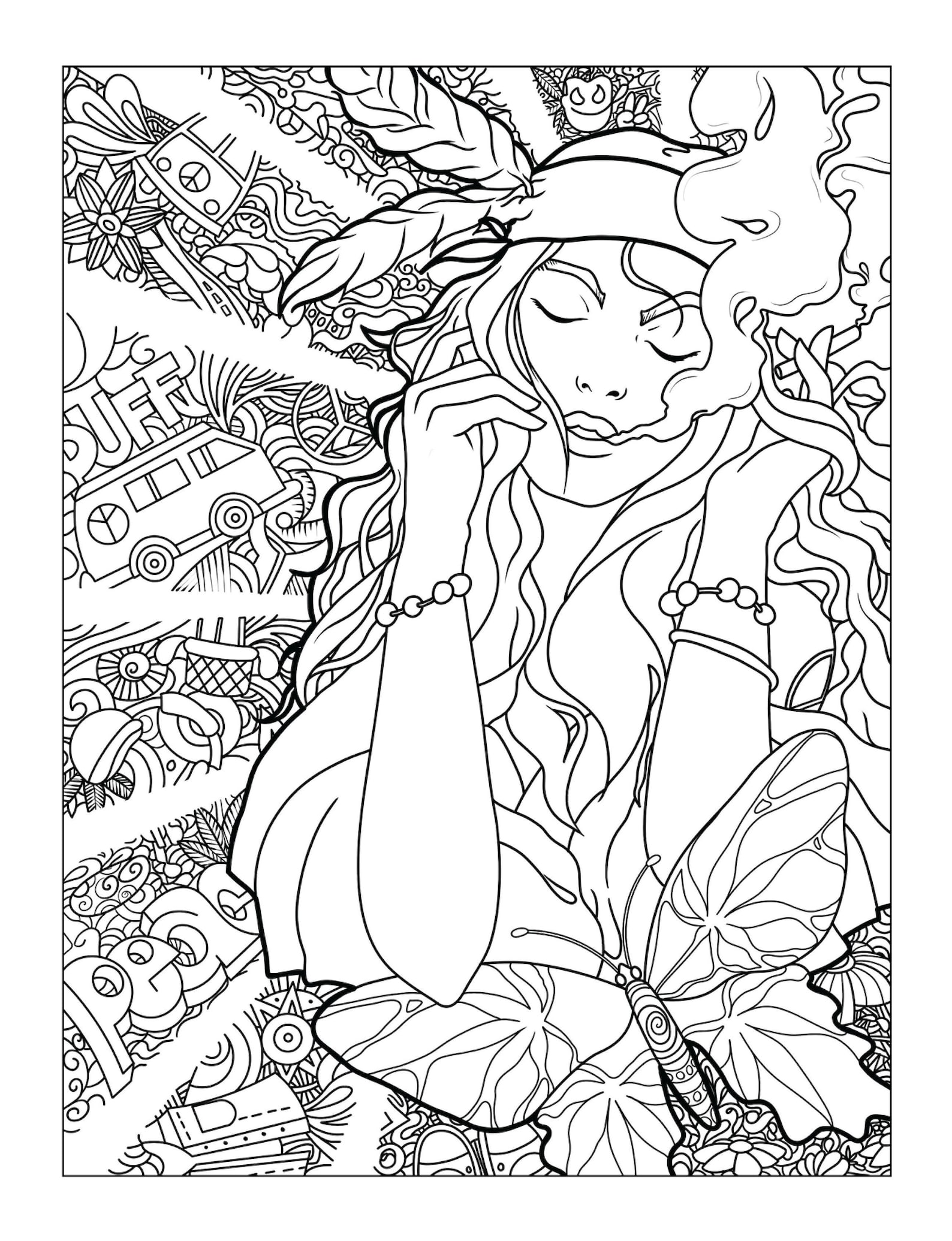 Trippy Coloring Pages for Adults Printables 1