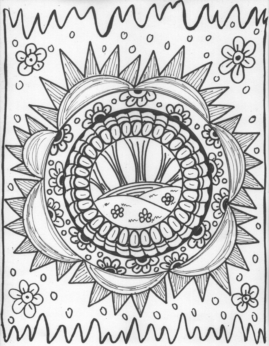 Trippy Coloring Pages for Adults Printables 10