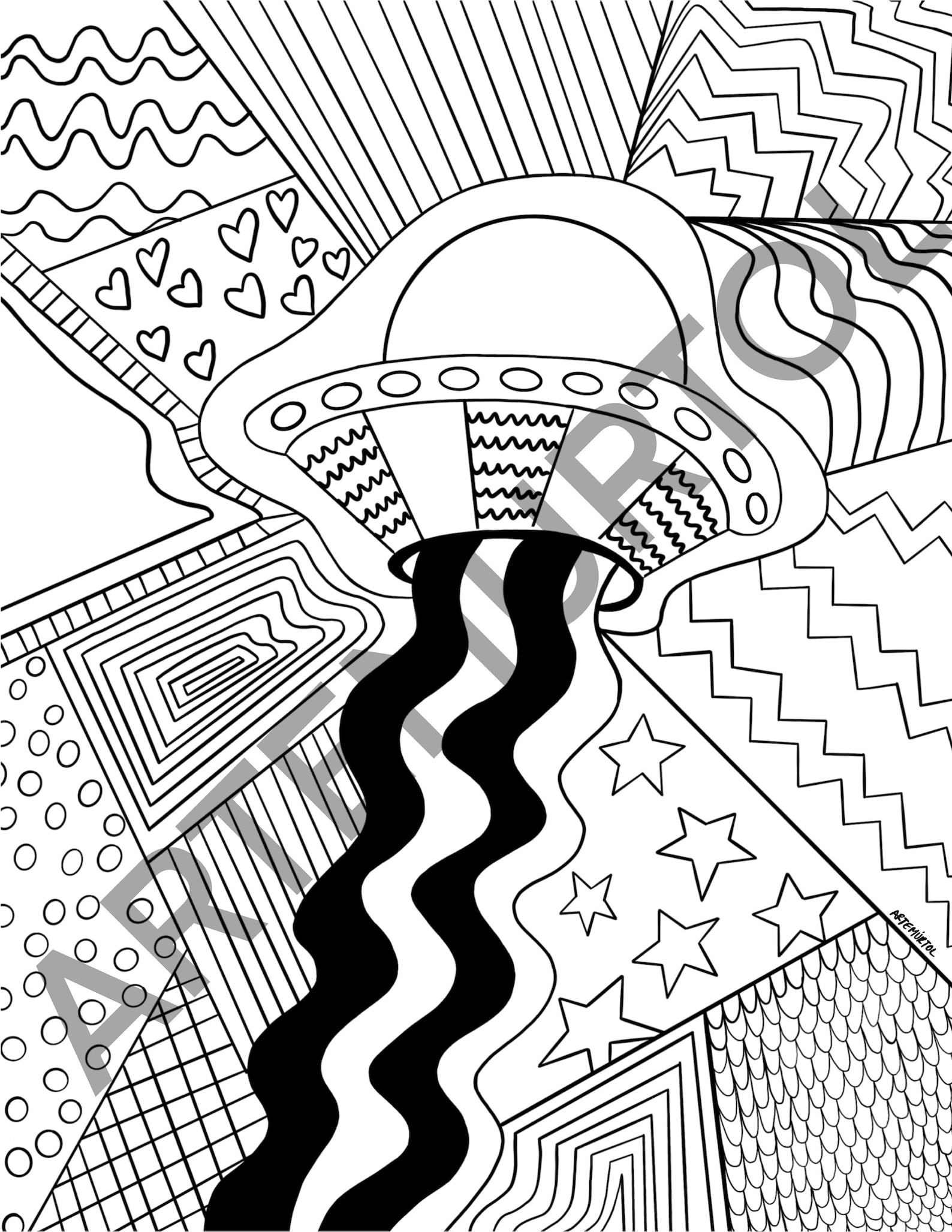 Trippy Coloring Pages for Adults Printables 106