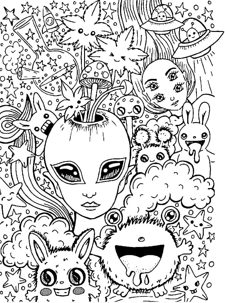 Trippy Coloring Pages for Adults Printables 143