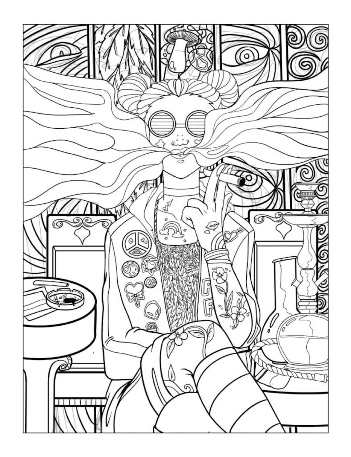 Trippy Coloring Pages for Adults Printables 37