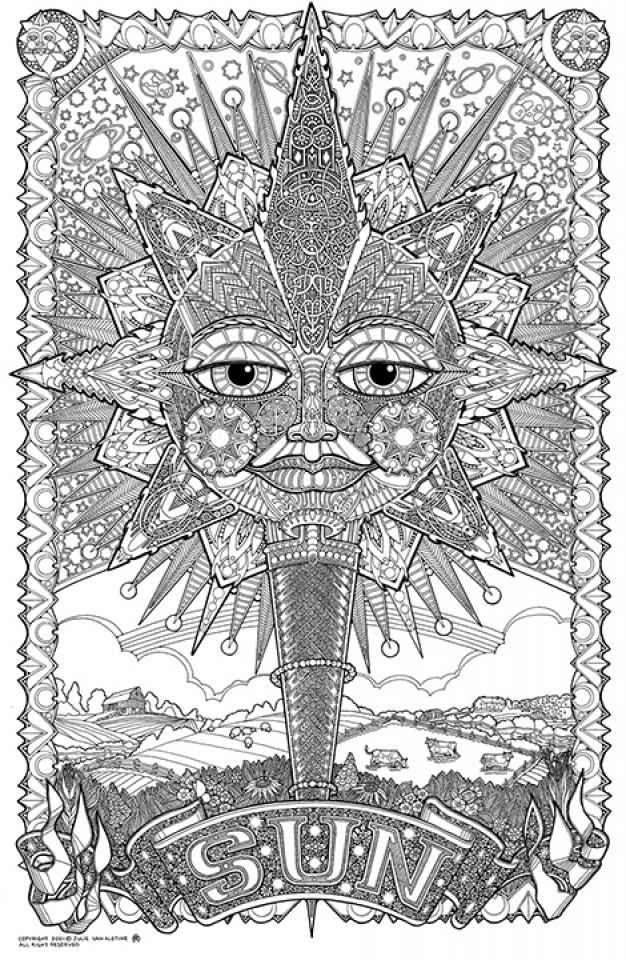 Trippy Coloring Pages for Adults Printables 44