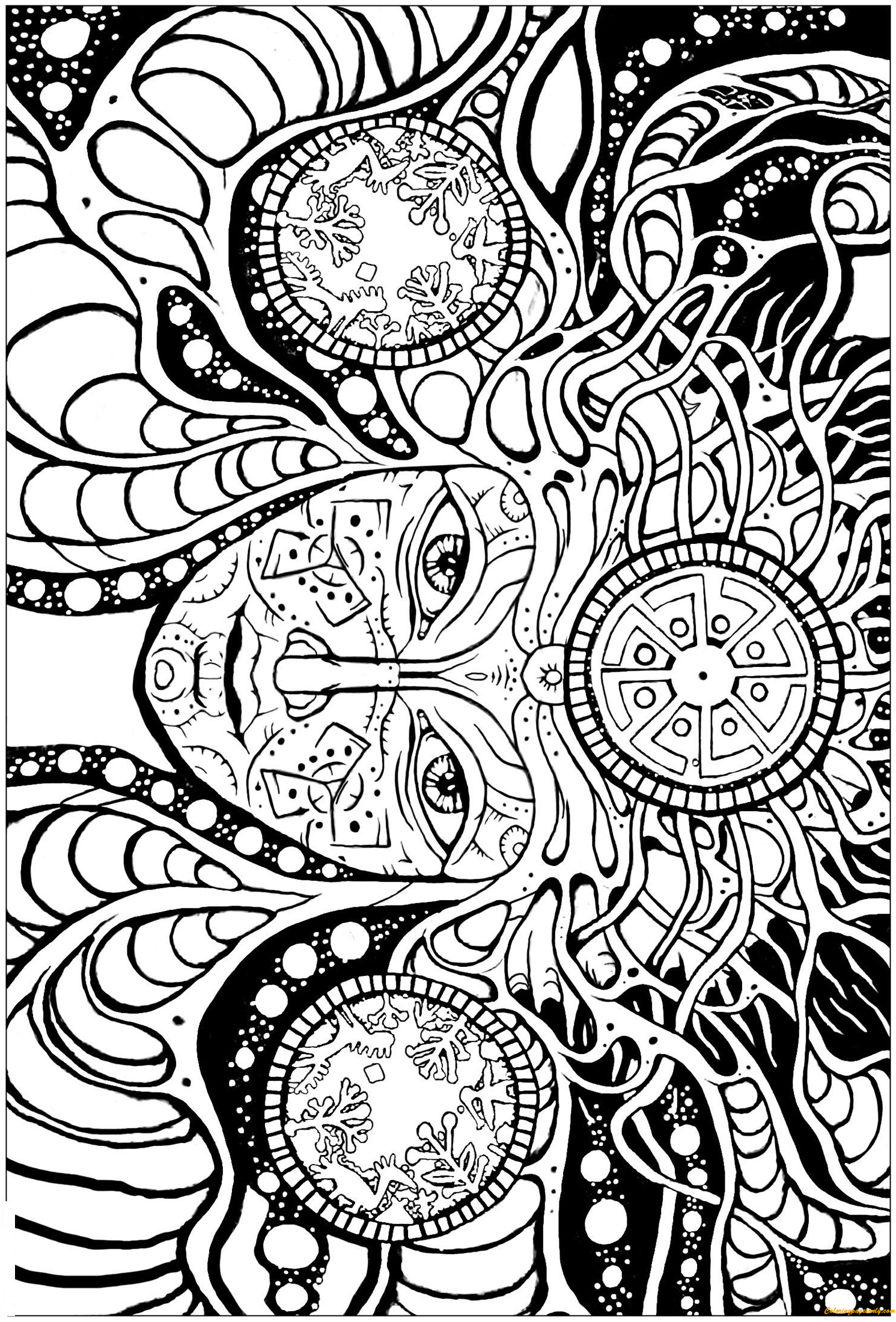 Trippy Coloring Pages for Adults Printables 46