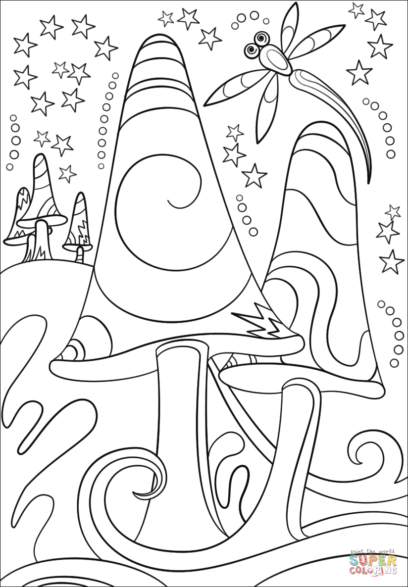 Trippy Coloring Pages for Adults Printables 65