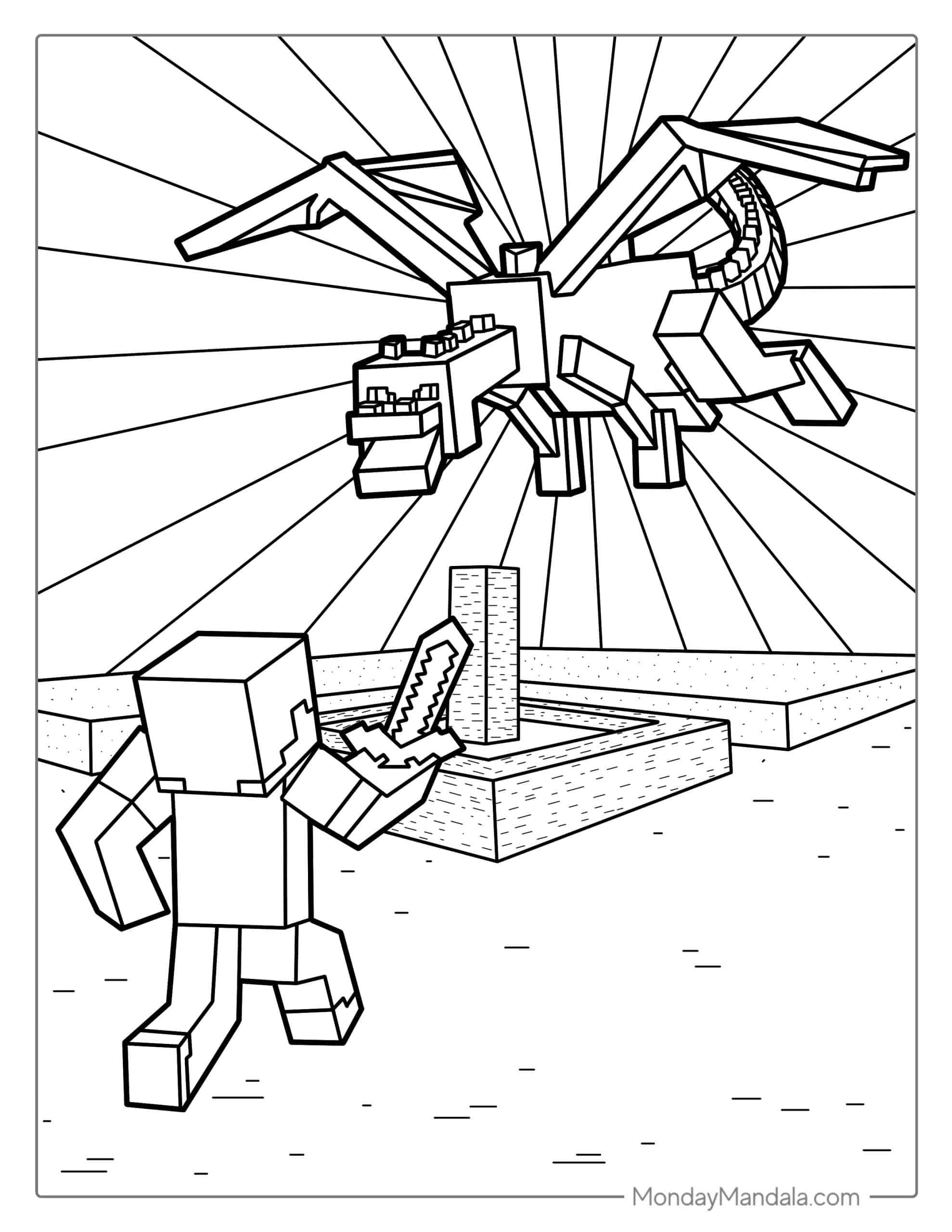 150+ Mind-Blowing Minecraft Coloring Pages for Fans 100