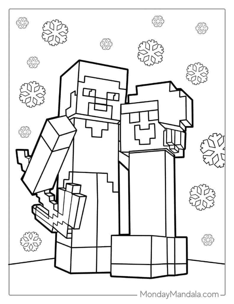 150+ Mind-Blowing Minecraft Coloring Pages for Fans 114